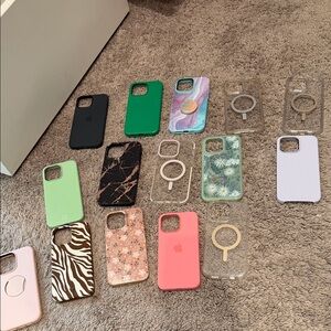 Assorted Phone Cases - Black, Green, Pink, and More